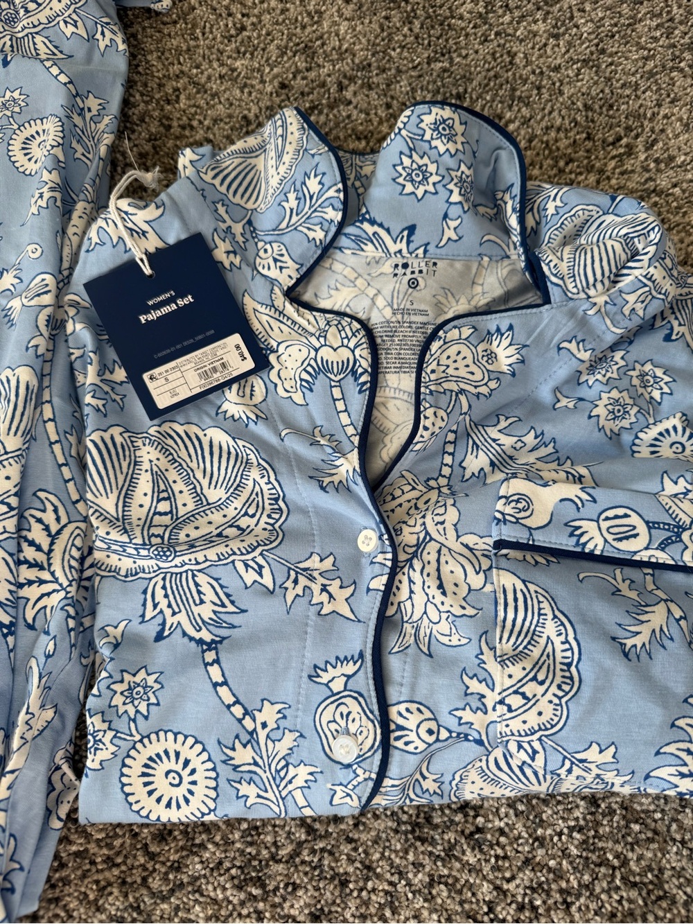 Roller Rabbit x Target Blue Floral Pajama Set | NWT - Picture 2 of 3